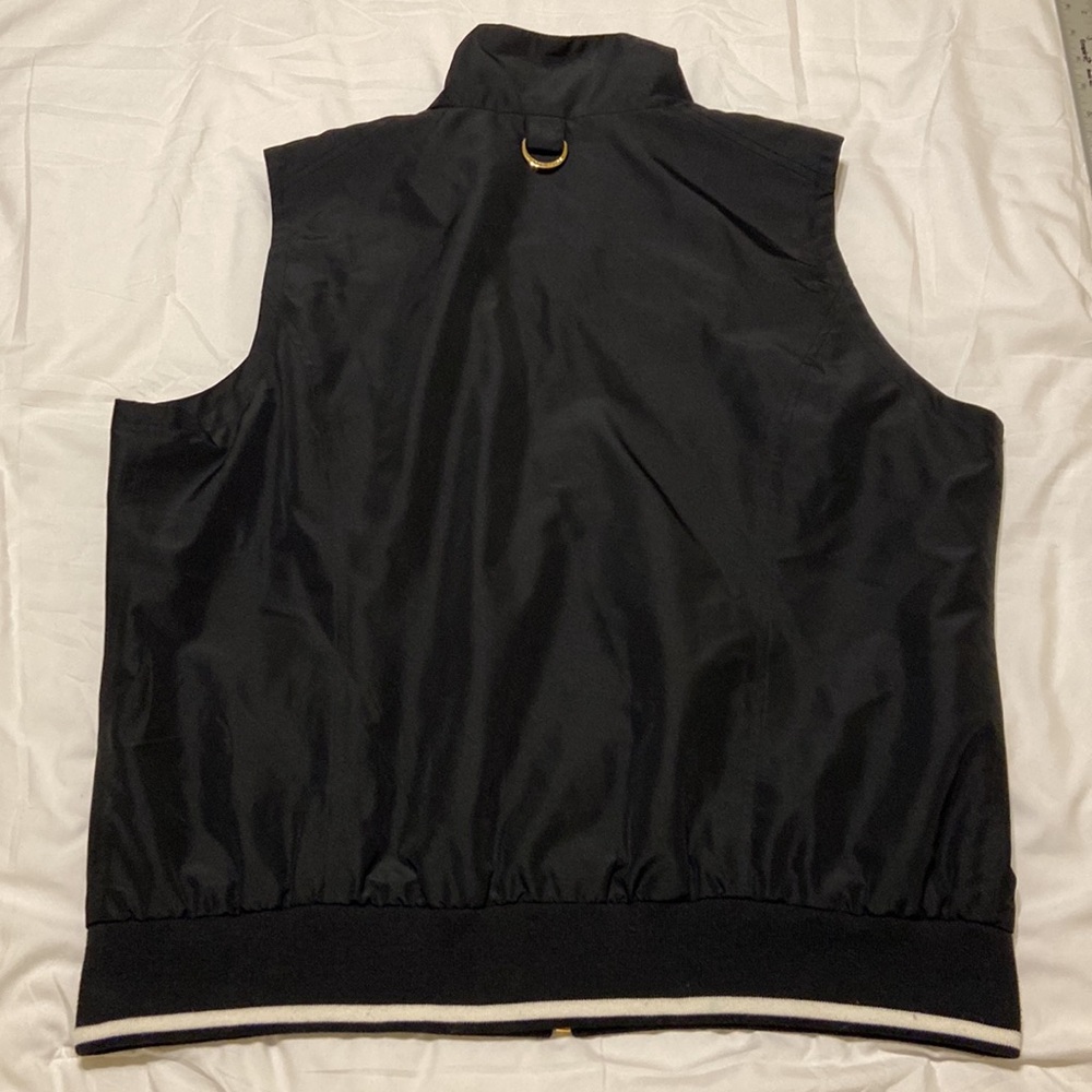 Lauren Ralph Lauren Black Utility Vest Gold Zip Logo Minimal Chic XL Lightweight - Picture 11 of 15